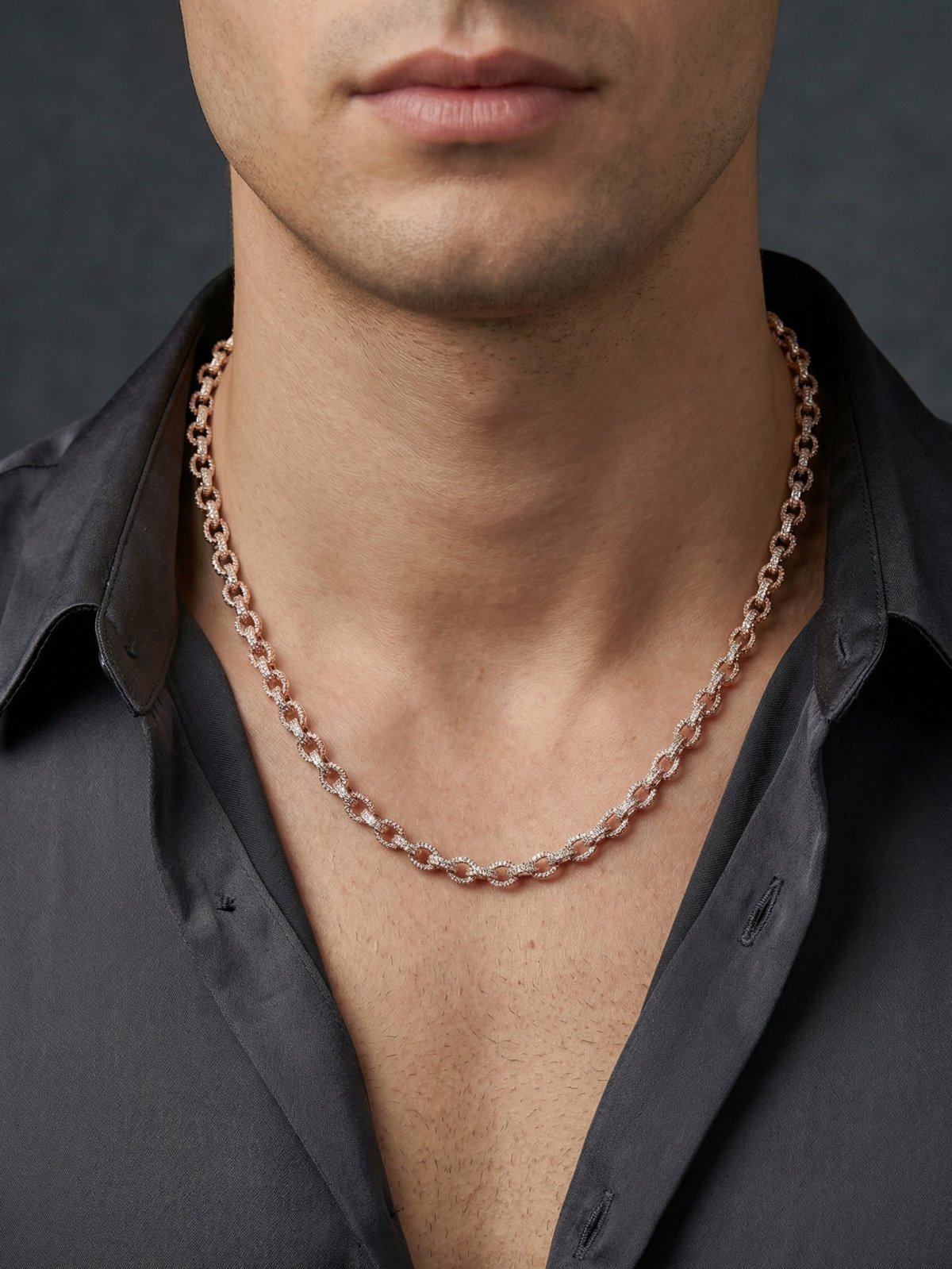 Astral Twine Unisex Rose Gold Micro-Pavé Twisted Chain | The Svarna
