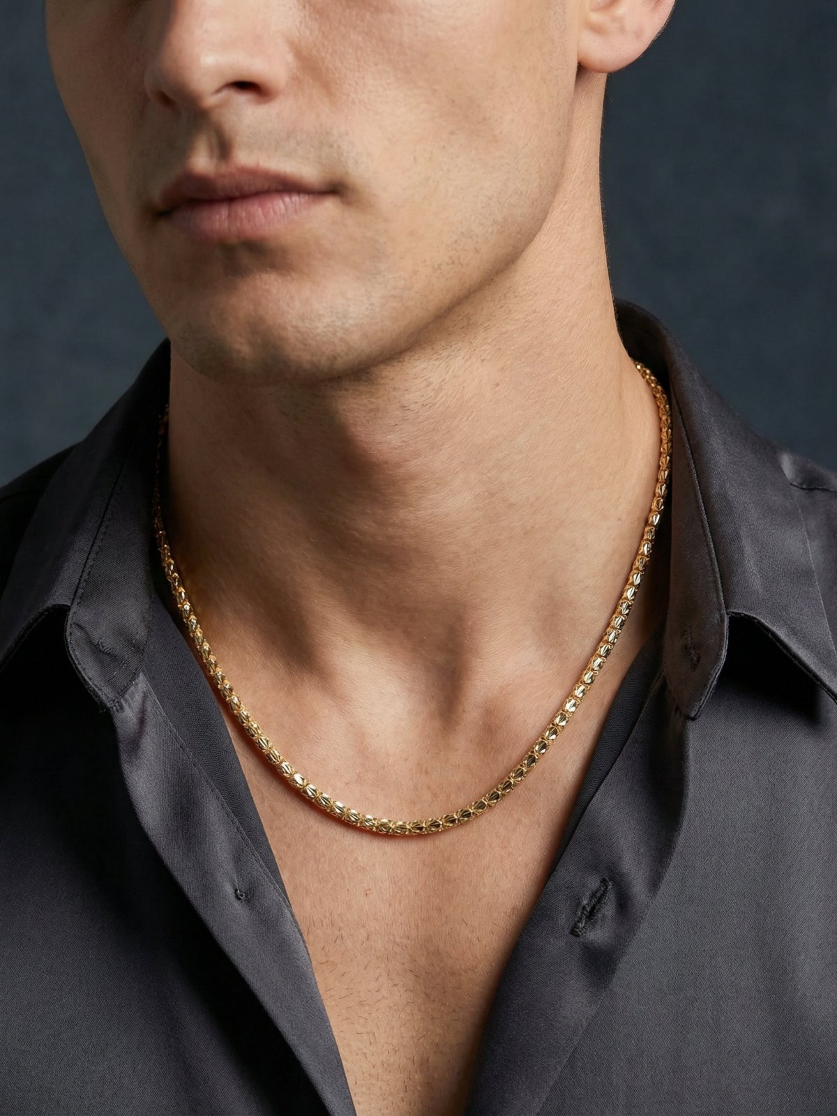 Yellow Gold Faceted Bead Chain