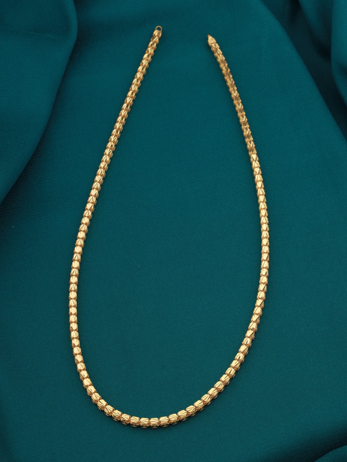 Yellow Gold Faceted Bead Chain