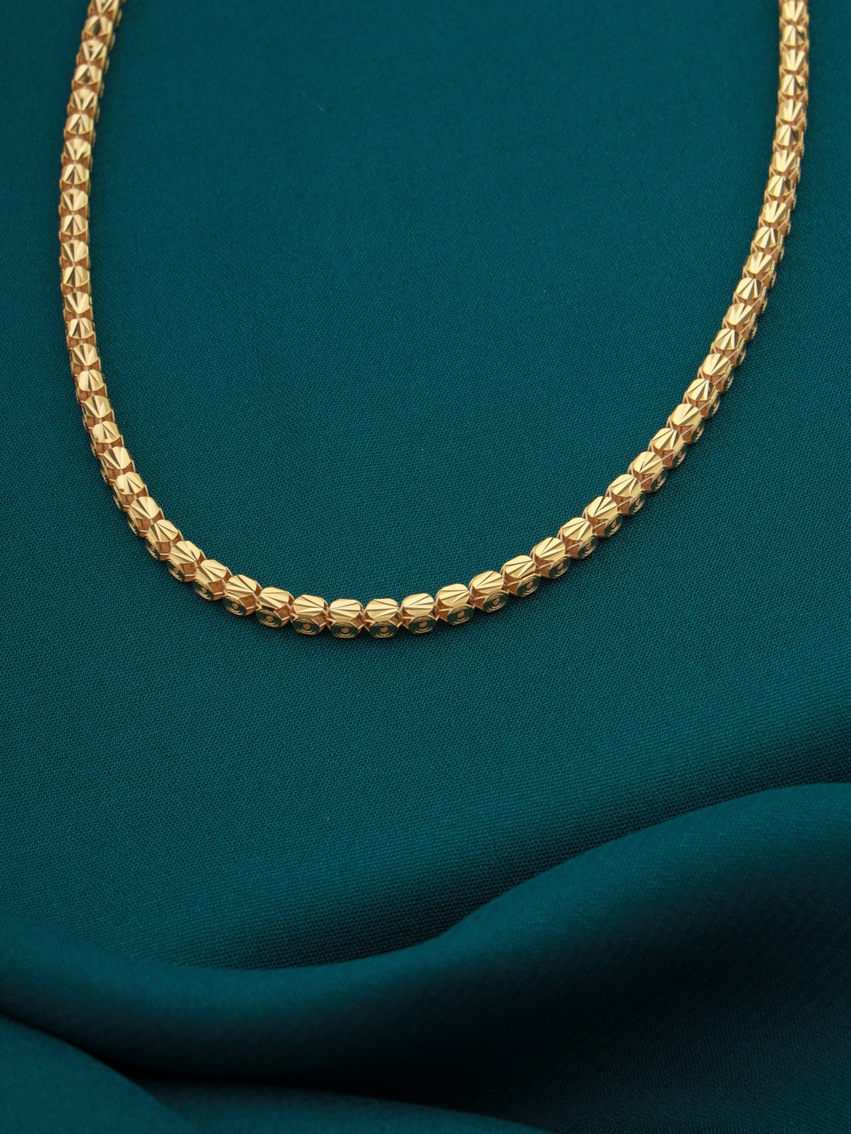 Yellow Gold Faceted Bead Chain