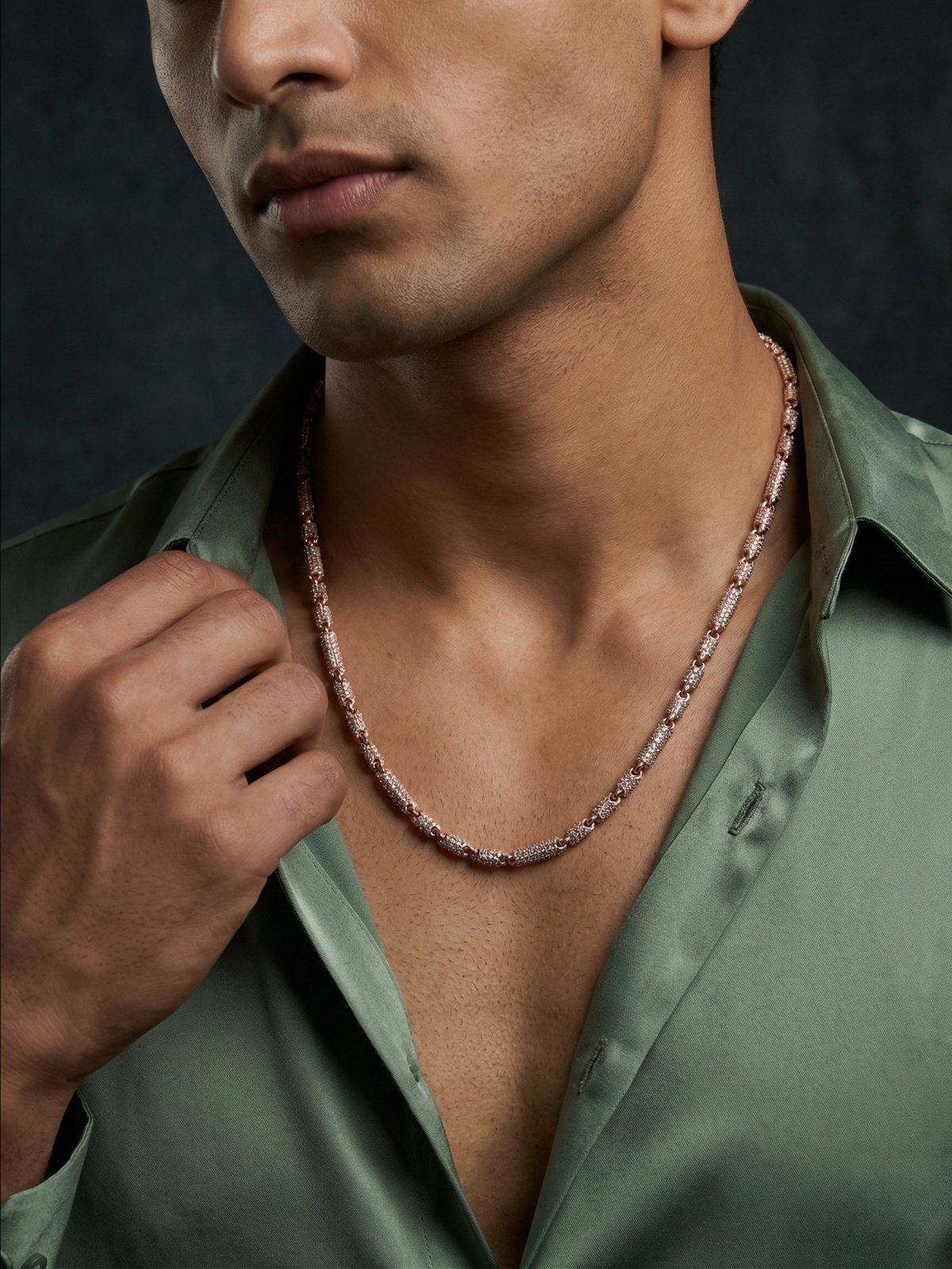 Iced Barrel Link Chain