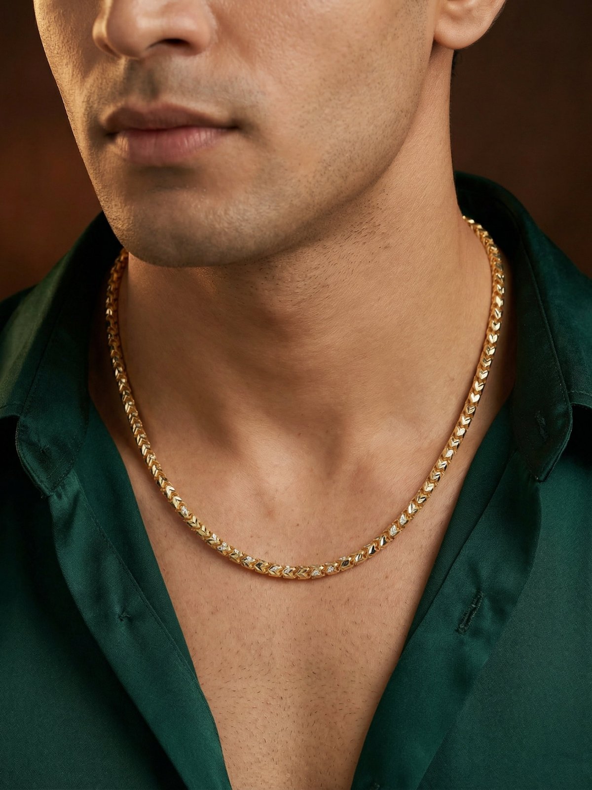 Yellow Gold Faceted Bead Chain